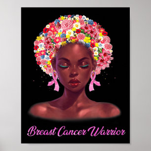 Poster Em outubro, Vestimos Cancer de mama preto-rosa