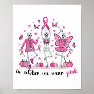Poster Em outubro Vestimos conhecimento do Cancer de mama