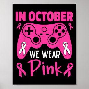 Poster Em outubro Vestimos Crianças De Jogos De Cancer Ro