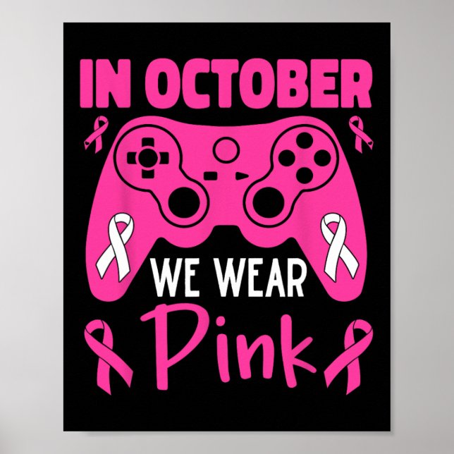Poster Em outubro Vestimos Crianças De Jogos De Cancer Ro (Frente)