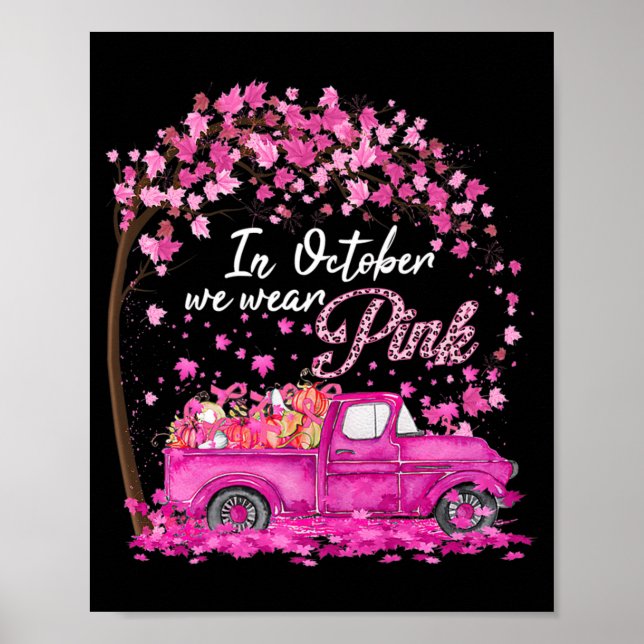 Poster Em outubro, Vestimos Gi de Sensibilização do Cance (Frente)