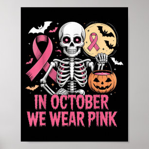 Poster Em outubro, Vestimos Hal do Cancer de Mama Rosa