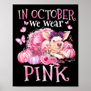 Poster Em outubro, Vestimos O Cancer A Da Fita Cor-De-Fit