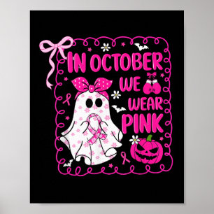 Poster Em outubro, Vestimos O Cancer De Mama, Arco Rosa,