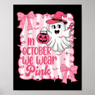 Poster Em outubro, Vestimos o Cancer de Mama Rosa Fantasm