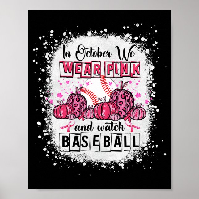 Poster Em outubro vestimos o Cancer rosa de baseball Awa (Frente)