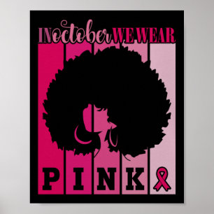 Poster Em outubro, Vestimos o conhecimento do Cancer de f
