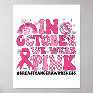 Poster Em outubro, Vestimos o conhecimento do Cancer de f