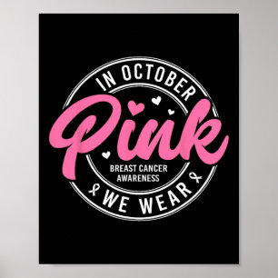 Poster Em outubro, Vestimos o conhecimento do Cancer de f