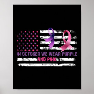 Poster Em Outubro, Vestimos O Purple E O Rosa Outubro Awa