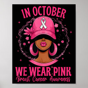 Poster Em outubro Vestimos Rosa - Cancer mamário feminino