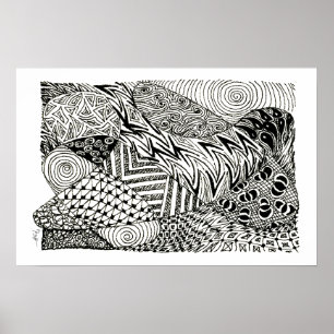 Poster em preto e branco - Abstrato Manatee