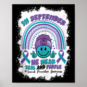 Poster Em Setembro Nós Usamos Camiseta Rosa Roxa 