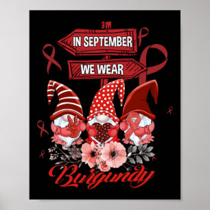 Poster Em Setembro Usamos Fita Burgundy para Célula Falci