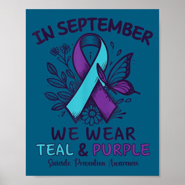 Poster Em Setembro Usamos Fita Roxa Azul Turquesa Pr (Frente)