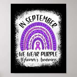 Poster Em Setembro Usamos Roxo Conscientização do Alzheim
