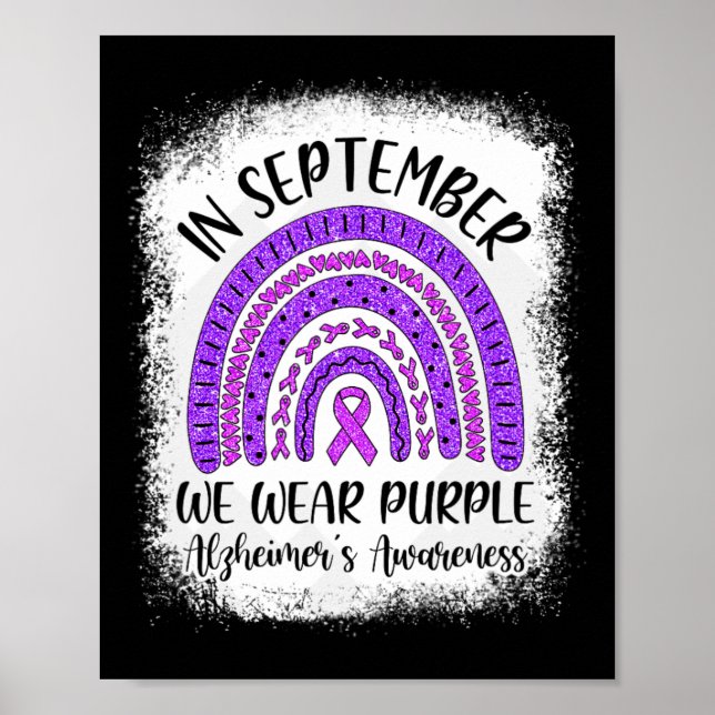 Poster Em Setembro Usamos Roxo Conscientização do Alzheim (Frente)