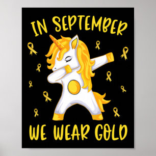 Poster Em Setembro Usamos Unicórnio Dourado Infância Cânc