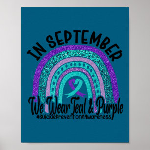 Poster Em Setembro Use Arco-Íris Azul e Roxo Prevenção ao