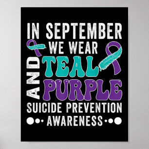 Poster Em setembro, use azul-turquesa roxo Prevenção ao S