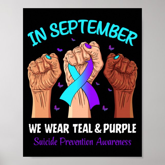 Poster Em setembro use fita roxa Teal para prevenção (Frente)