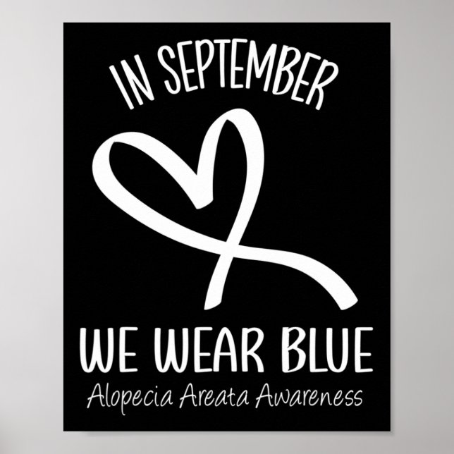 Poster Em setembro Vestimos Alopecia Azul Areata Awarenes (Frente)