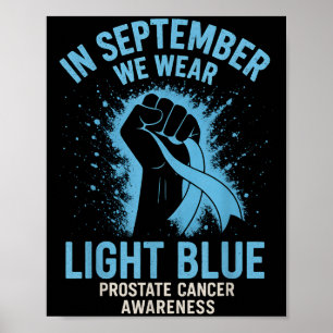 Poster Em setembro Vestimos O Cancer Da Próstata Azul Cla