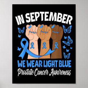 Poster Em setembro Vestimos O Cancer Da Próstata Azul Cla