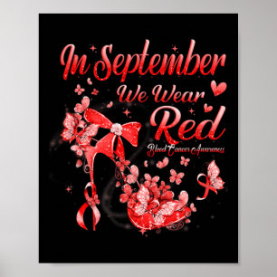 Poster Em setembro Vestimos O Cancer De Sangue Da Borbole