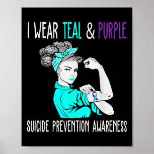 Poster Em Setembro, Vestimos Suicídio De Fita Roxal Teal
