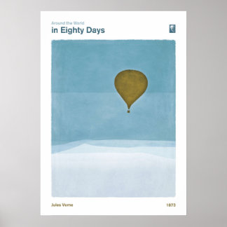 Poster Em todo o mundo em oitenta dias Jules Verne Liter
