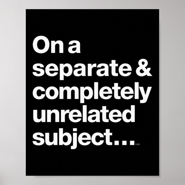 Poster Em Um Assunto Separado Completamente Inrelacionado (Frente)