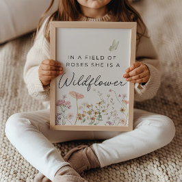 Poster Em um Campo de Rosas Berçário de Flores Silvestres