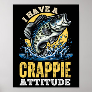 Poster Em um humor Crappie, pesca engraçada e retrô