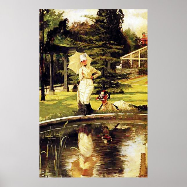 Pôster Em Um Jardim Inglês ~ James Tissot ~ Fine Art (Frente)