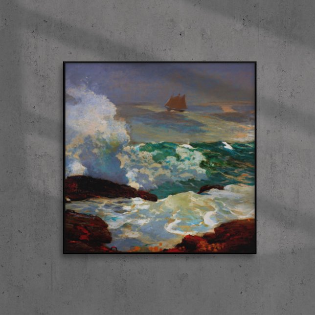 Poster Em um Lee Shore Winslow Homer 1900 (Criador carregado)