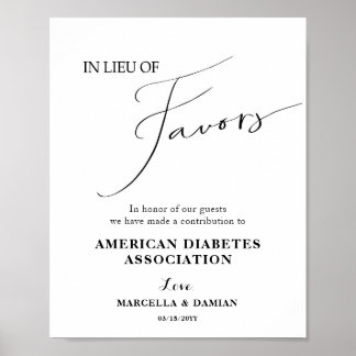Poster Em vez de cartaz de sinal de favores