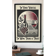 Em Vino Veritas Art Deco Red and Black Wine Dizend
