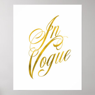 Pôster Em Vogue Quote Faux Gold Foil Metallic Fashion
