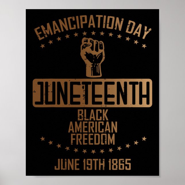 Poster Emancipação 19 de junho de 1865 Homens (Frente)