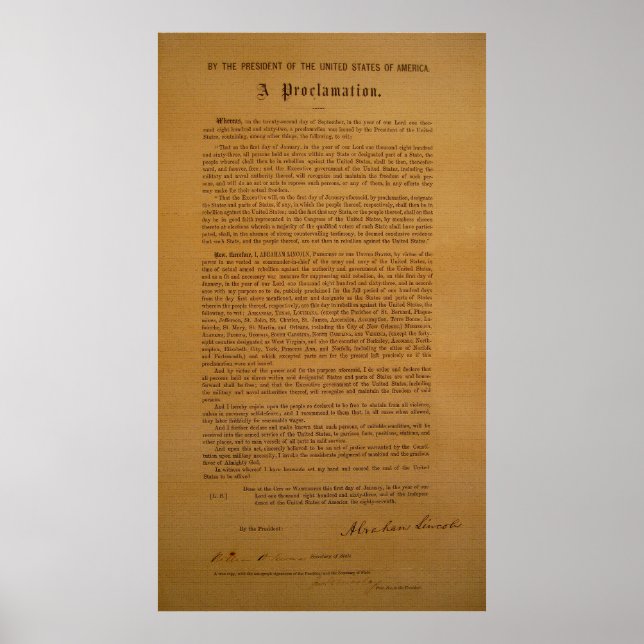 Poster Emancipation Proclamation Typeset 1864 (Frente)