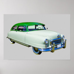Poster Embaixador 1950 de Nash carro antigo