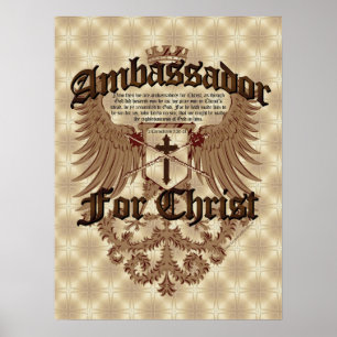 Pôster Embaixador Para Cristo, verso da bíblia dos