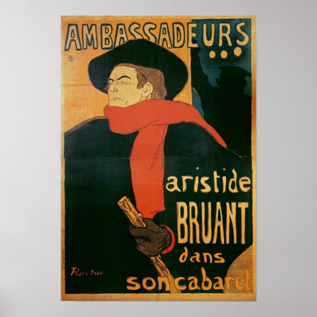 Pôster Embaixadores: Aristide Bruant, 1892 (Frente)