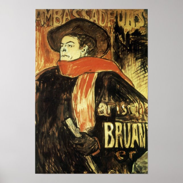 Poster Embaixadores, Aristide Bruant, por Toulouse Lautre (Frente)