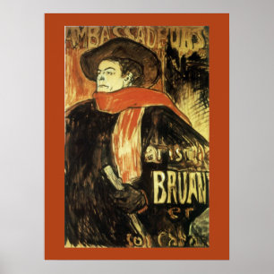 Poster Embaixadores, Aristide Bruant, por Toulouse Lautre