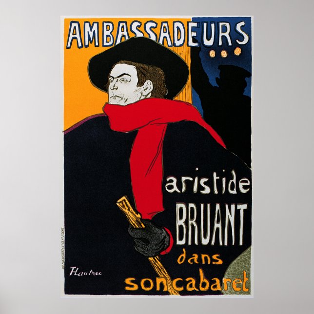 Poster Embaixadores Aristide Bruant por Toulouse Lautrec (Frente)