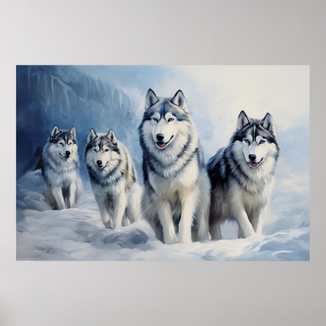 Poster Embalagem Siberian Husky (Frente)