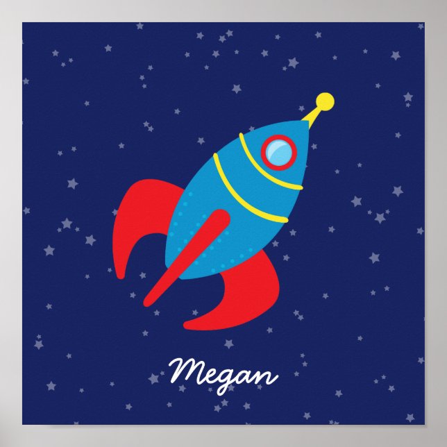 Pôster Embarcação de foguetes no espaço (Frente)