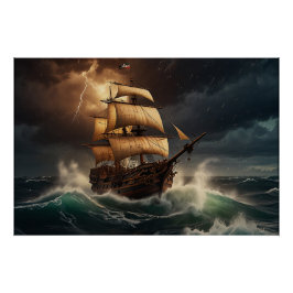 Pôster Embarcação submersível de vapor